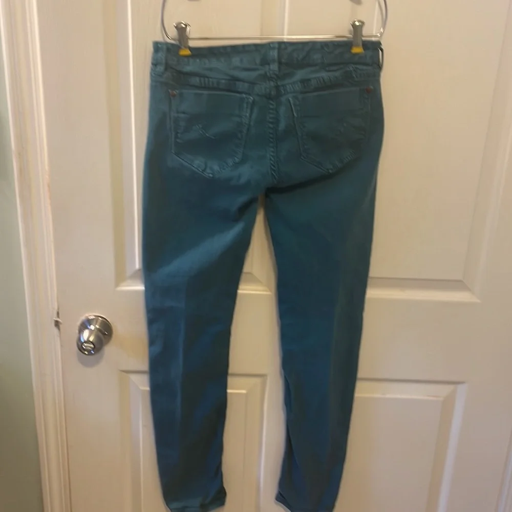 Union bay blueish green jeans size 38P cotton spandex mix LNC petite person - Picture 2 of 10
